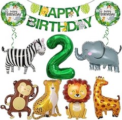 Comparativa de decoraciones de cumpleaños temáticas de animales de la selva