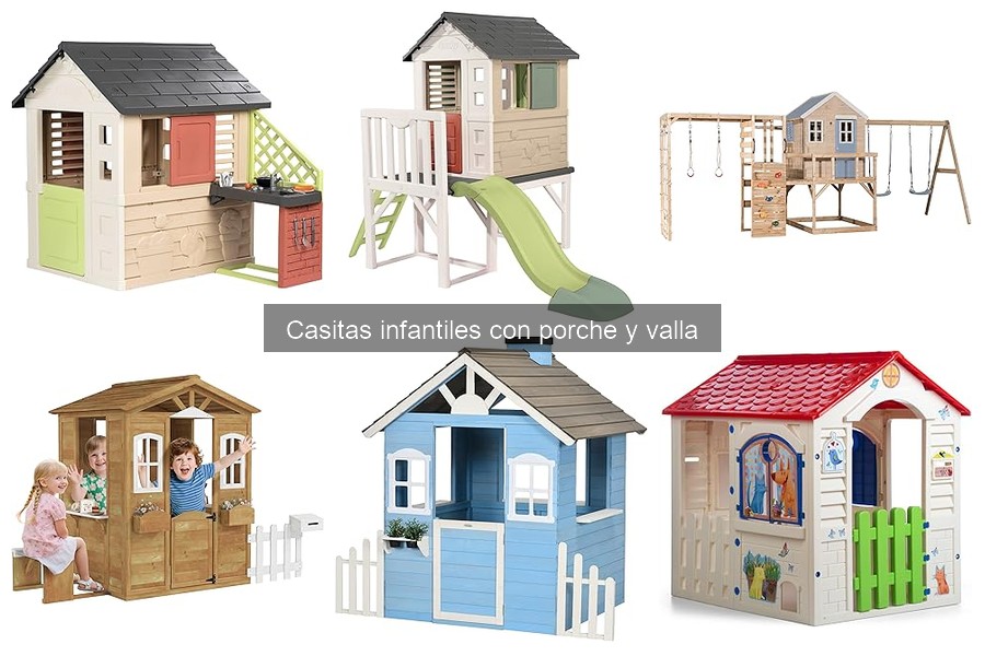 Actividades divertidas en casitas infantiles con porche y valla