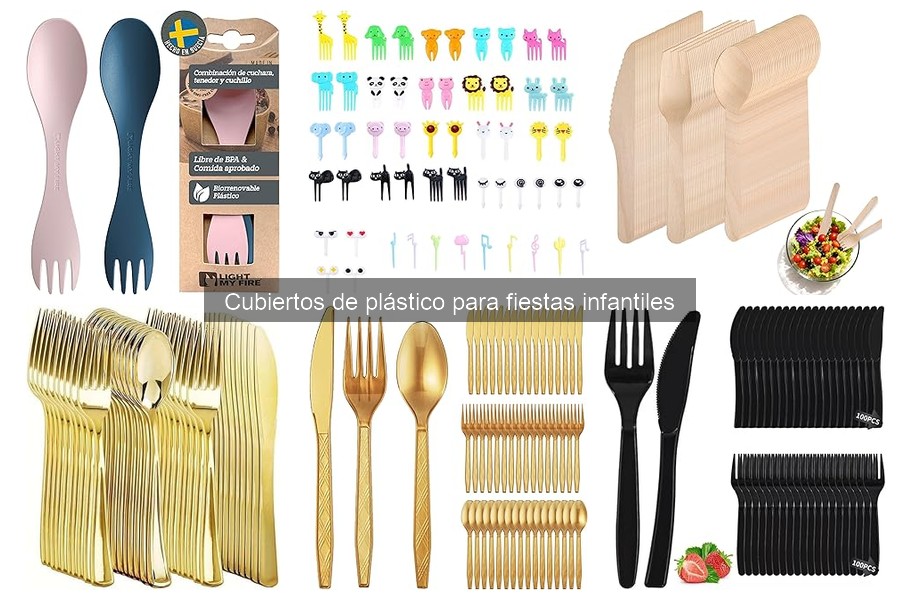 Cantidad de cubiertos de plástico para fiestas infantiles