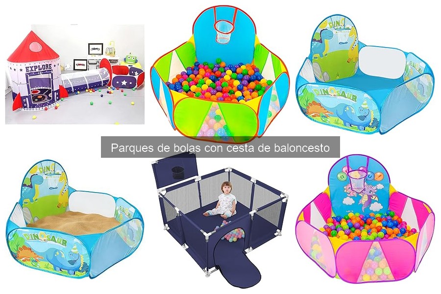Características clave de parques de bolas con cesta de baloncesto