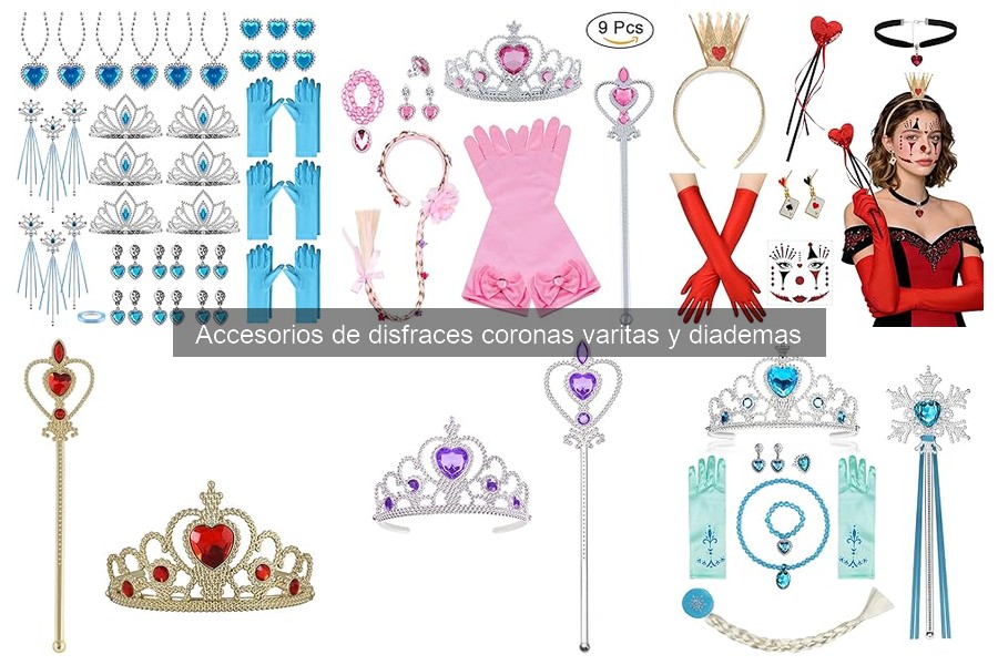 Comparativa de coronas y varitas para disfraces infantiles