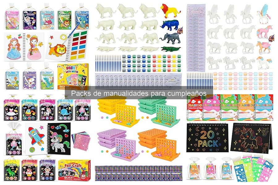 Comparativa de precios de packs de manualidades para cumpleaños
