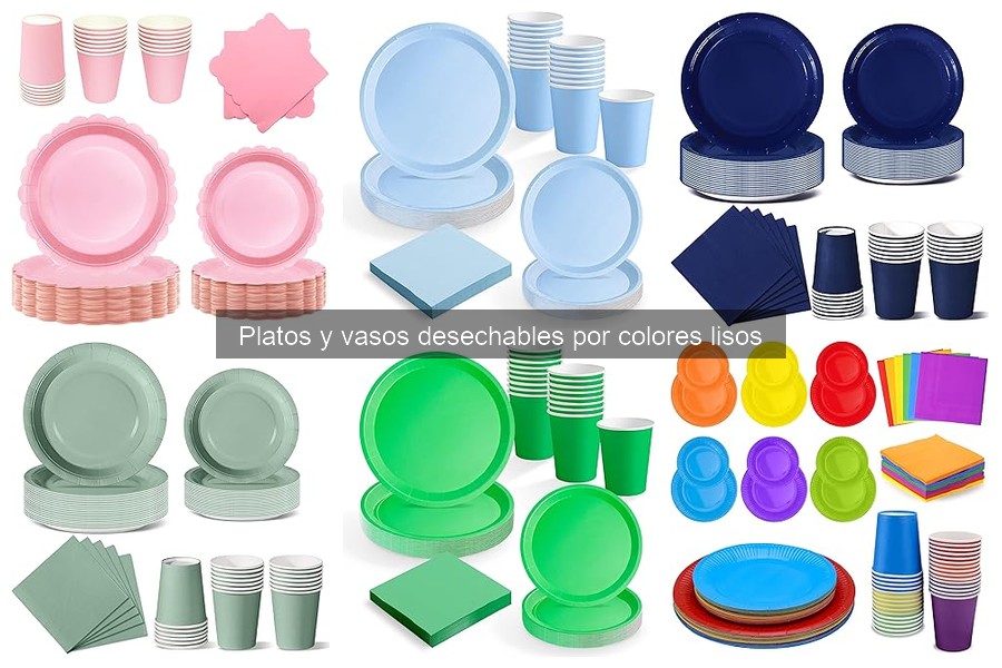 Comparativa de precios: platos y vasos desechables coloridos