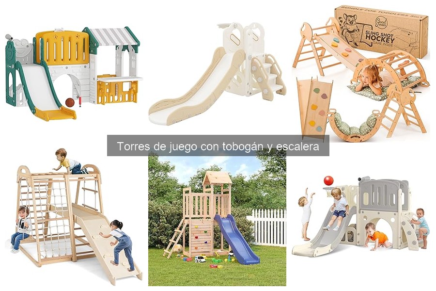 ¿Cuánto cuesta una torre de juego con tobogán y escalera?