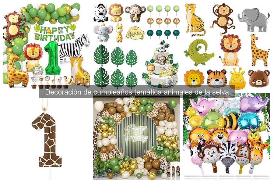 Decoración ecológica para cumpleaños de animales de la selva