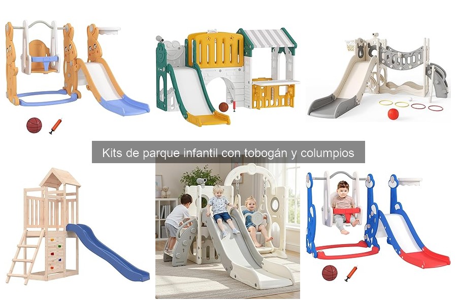 Dónde comprar kits de parque infantil con tobogán y columpios
