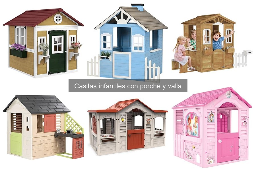 Efectos del clima en casitas infantiles con porche y valla