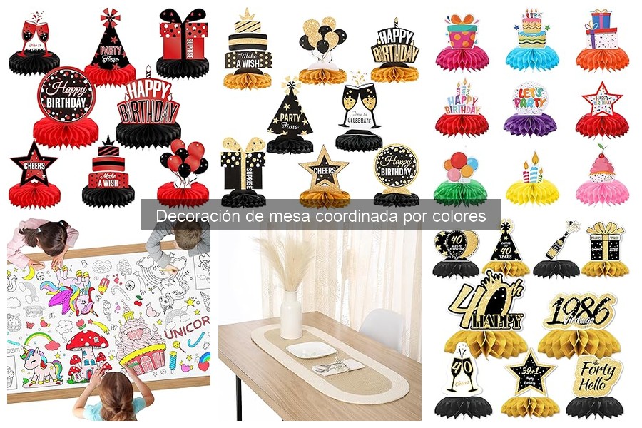 Guía de compra de decoración de mesa coordinada por colores