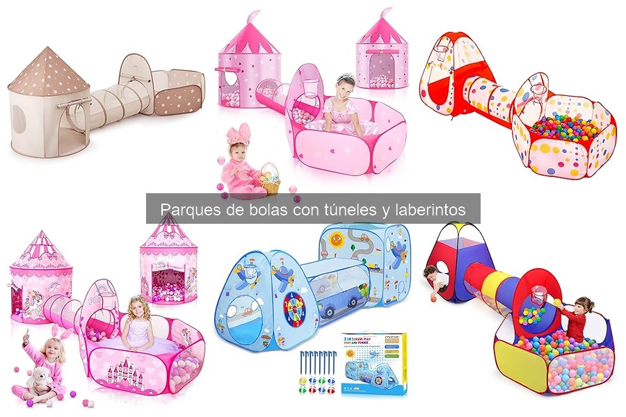Instalación fácil de parques de bolas con túneles y laberintos
