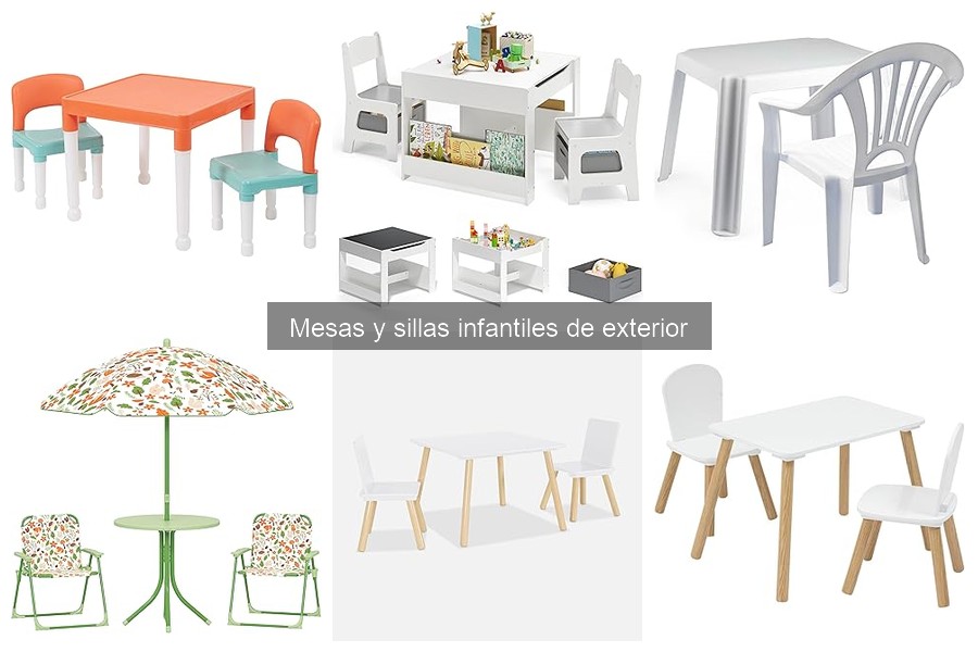 Materiales duraderos para mesas y sillas infantiles de exterior