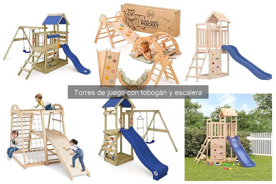 Medidas de seguridad para torres de juego con tobogán y escalera