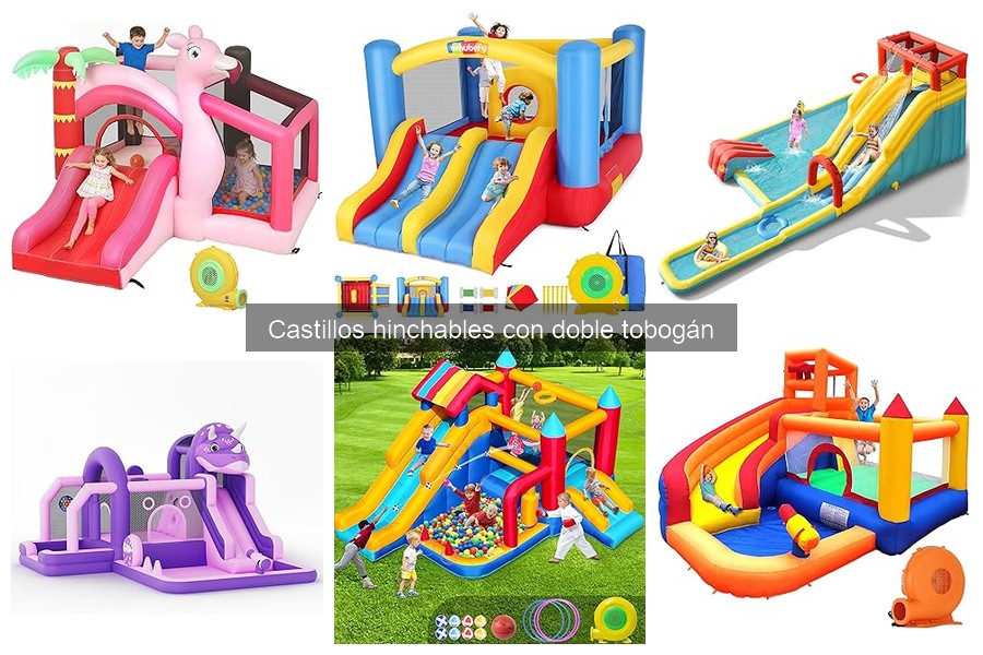 Mejores castillos hinchables con doble tobogán para cumpleaños