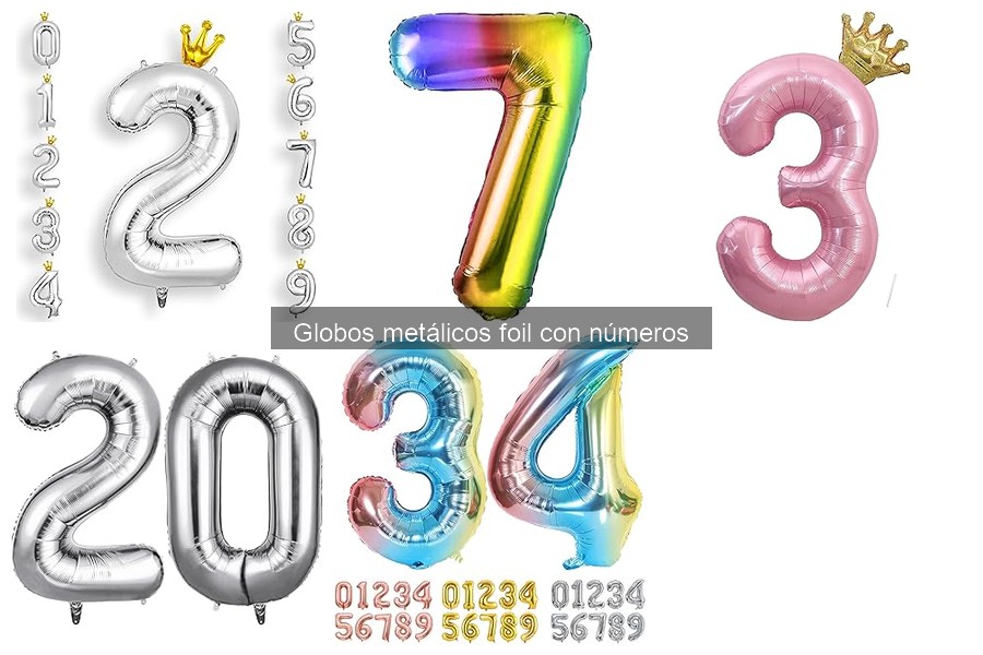 Mejores globos metálicos foil con números para cumpleaños