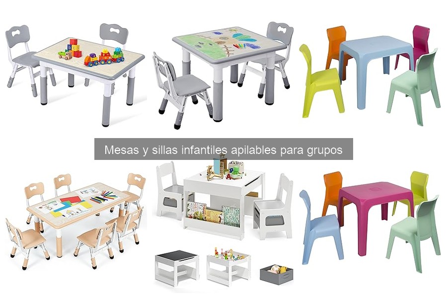 Mejores mesas y sillas infantiles apilables para fiestas