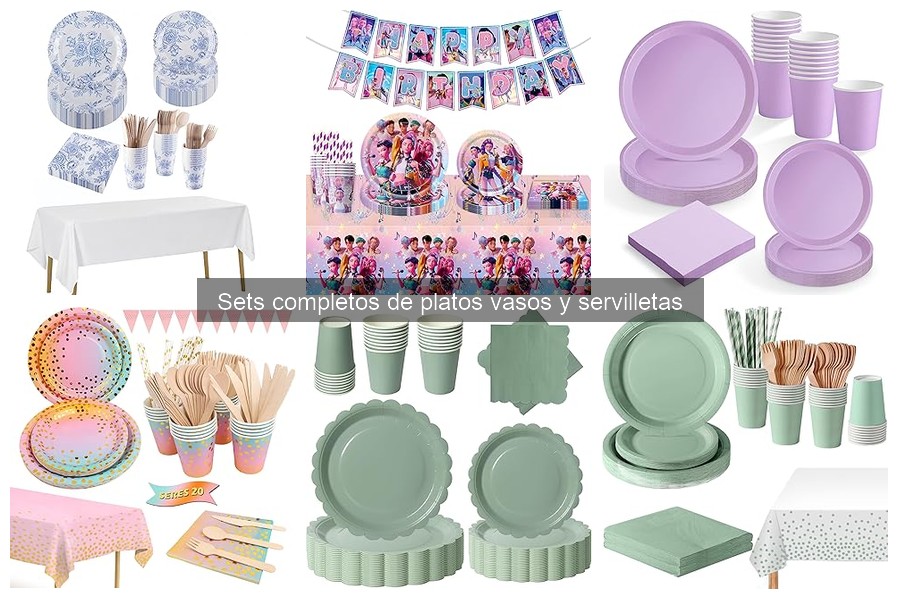 Mejores sets de platos, vasos y servilletas para cumpleaños