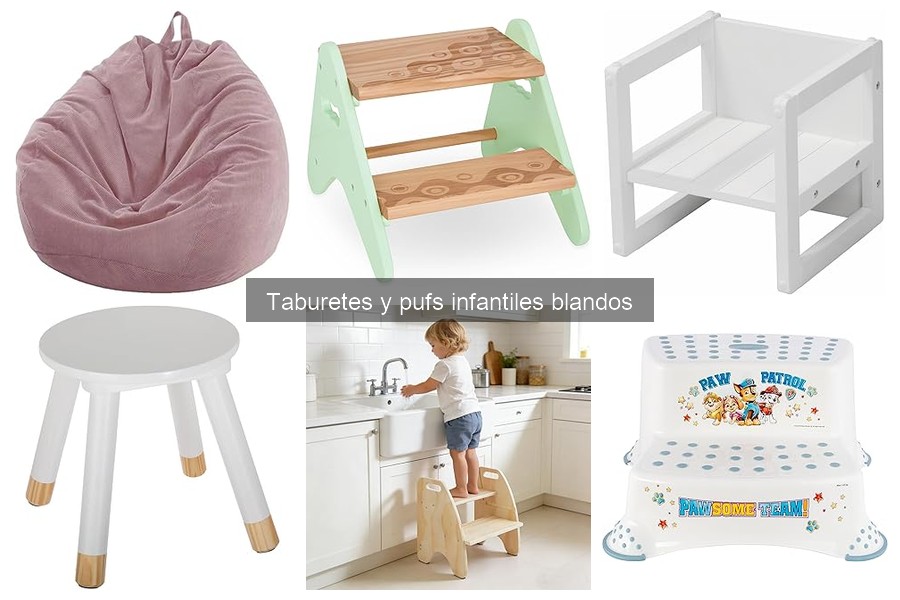 Mejores taburetes y pufs infantiles para espacios pequeños