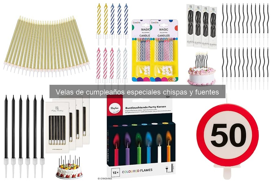 Mejores velas de cumpleaños especiales con chispas y fuentes