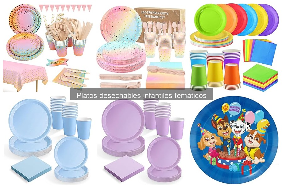 Platos desechables infantiles temáticos para fiestas de películas