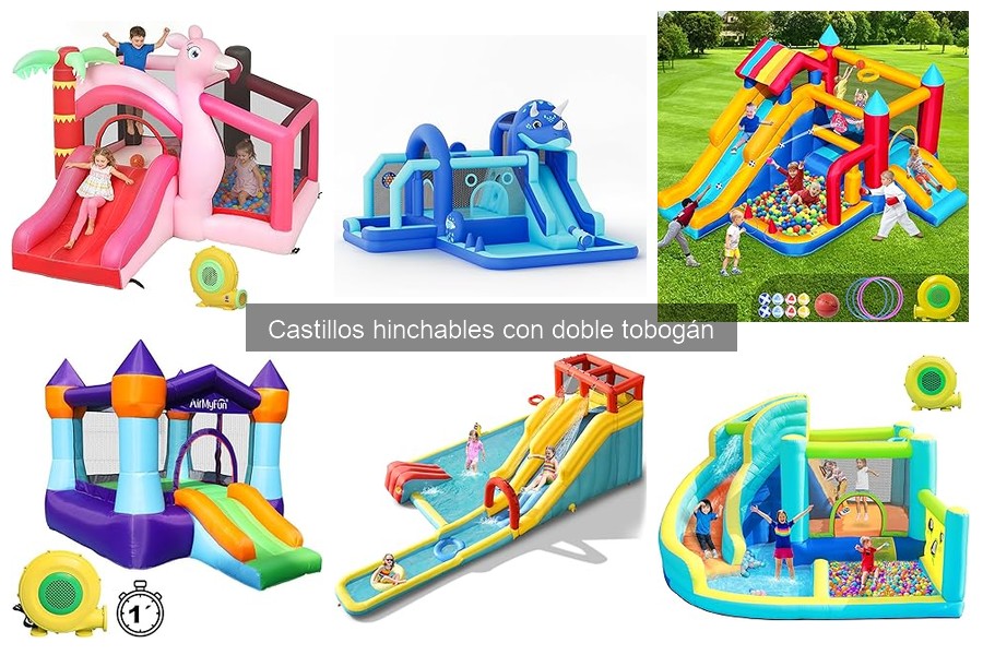 ¿Qué es un castillo hinchable con doble tobogán? Características