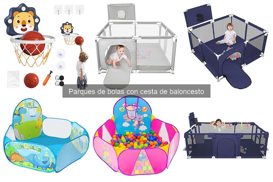 ¿Qué es un parque de bolas con cesta de baloncesto?