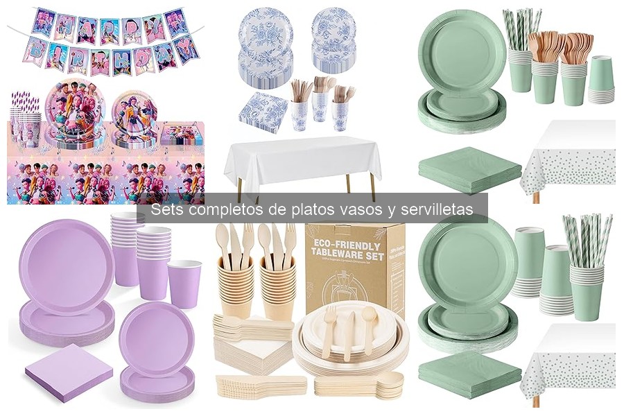 ¿Qué son los sets de platos, vasos y servilletas para fiestas?