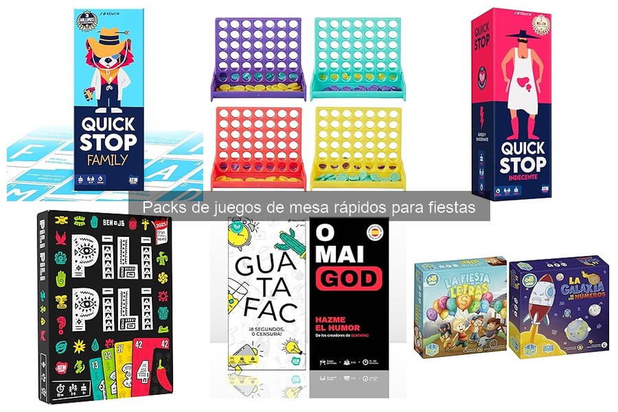 Reseñas de Packs de Juegos de Mesa Rápidos para Fiestas