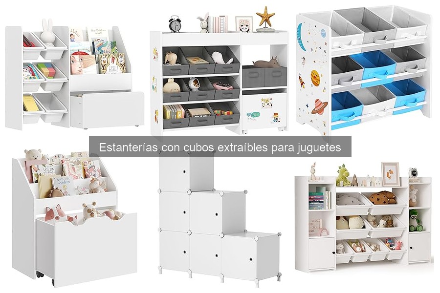 ¿Son seguras las estanterías con cubos extraíbles para juguetes?