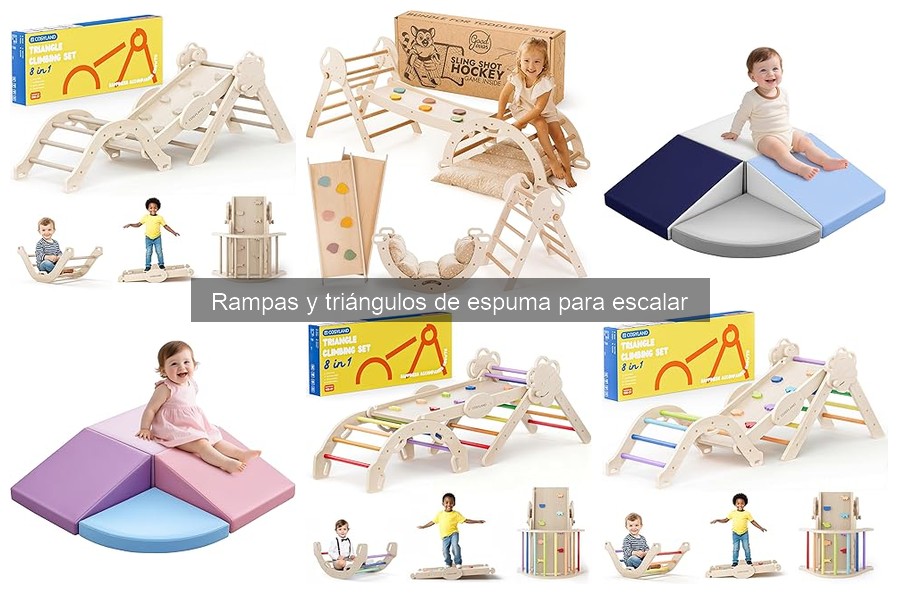 Tamaños y formatos de rampas y triángulos de espuma para escalar