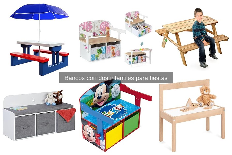 Tipos de bancos corridos infantiles para fiestas y su uso