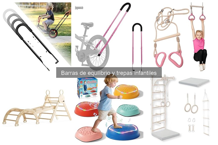 Tipos de barras de equilibrio y trepas infantiles