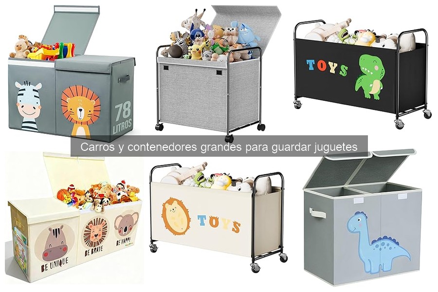 Tipos de carros y contenedores para guardar juguetes