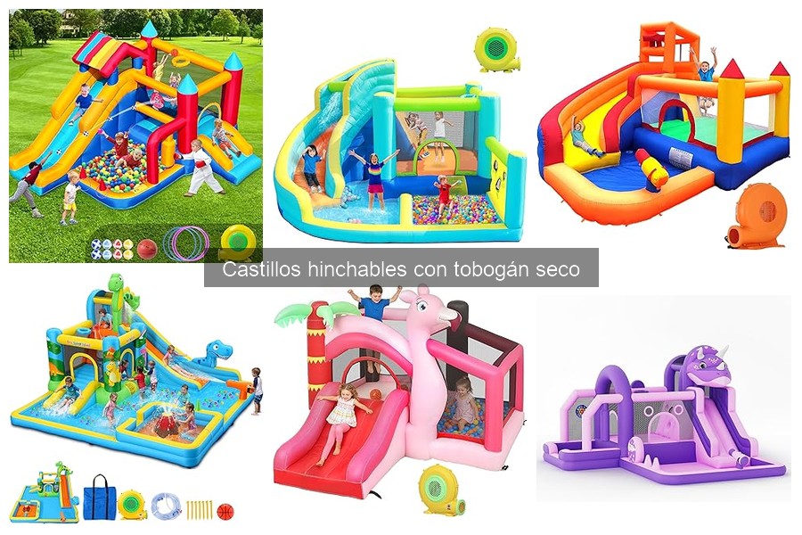 Tipos de castillos hinchables con tobogán seco para niños