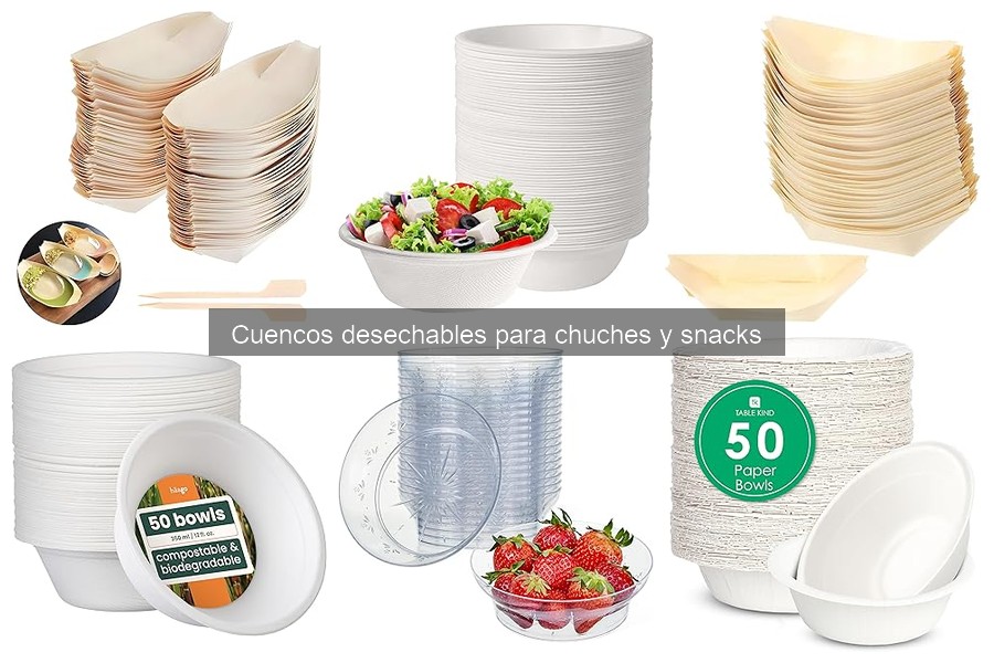 Tipos de cuencos desechables para chuches y snacks