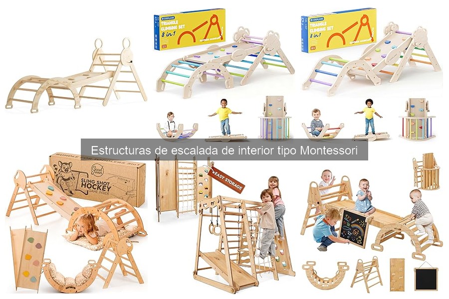 Tipos de estructuras de escalada Montessori para interiores