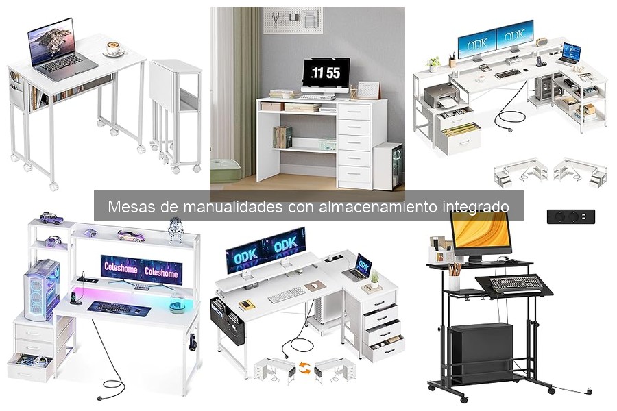 Tipos de mesas de manualidades con almacenamiento integrado