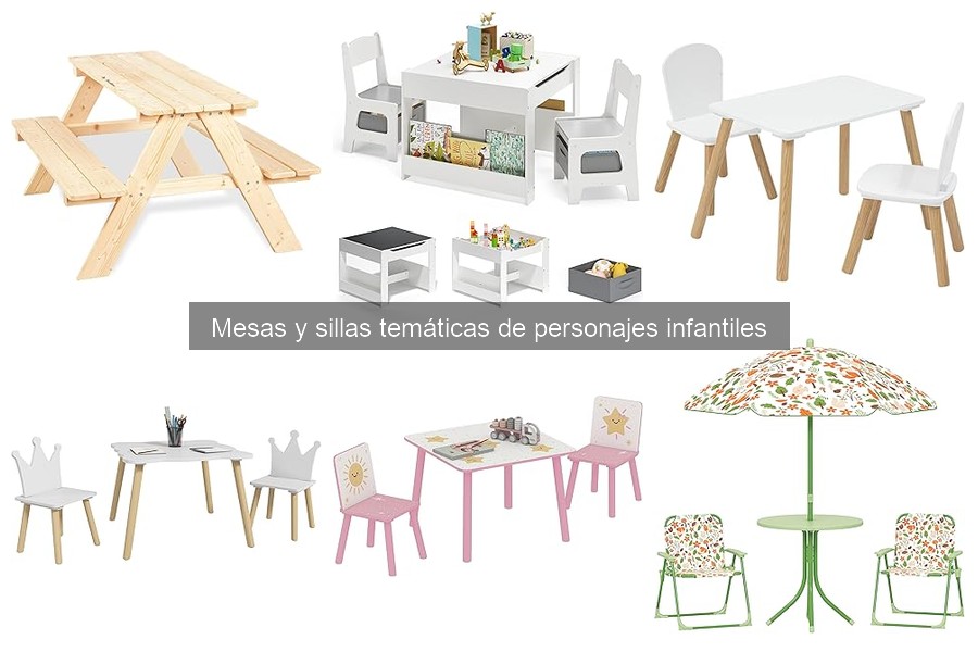 Tipos de mesas y sillas temáticas para fiestas infantiles