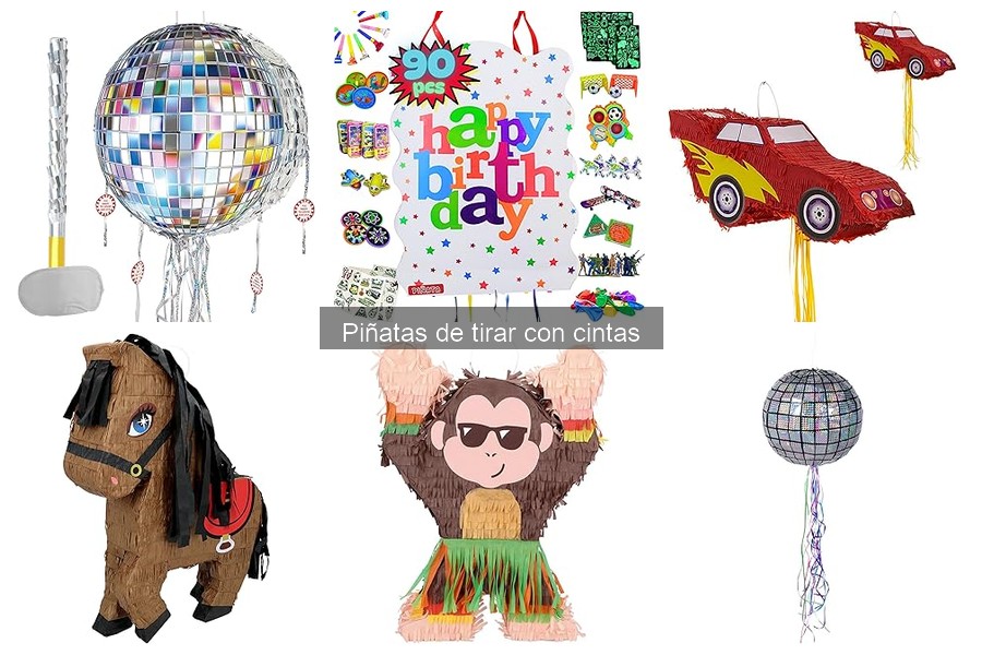 Tipos de piñatas de tirar con cintas para fiestas infantiles