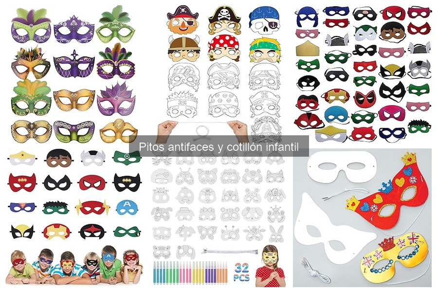 Tipos de pitos antifaces: opciones para fiestas infantiles