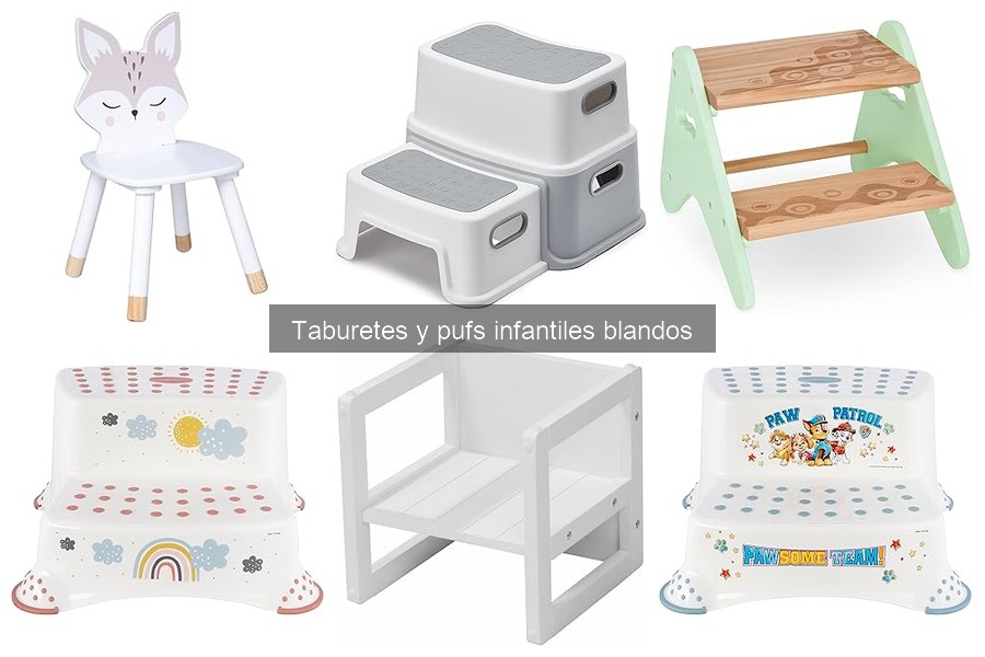 Tipos de taburetes y pufs infantiles blandos para el hogar