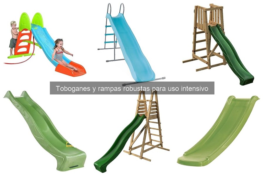 Tipos de toboganes y rampas robustas para uso intensivo