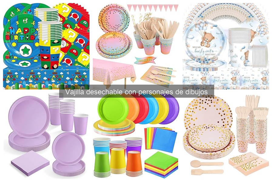 Vajilla desechable con personajes para cumpleaños perfectos